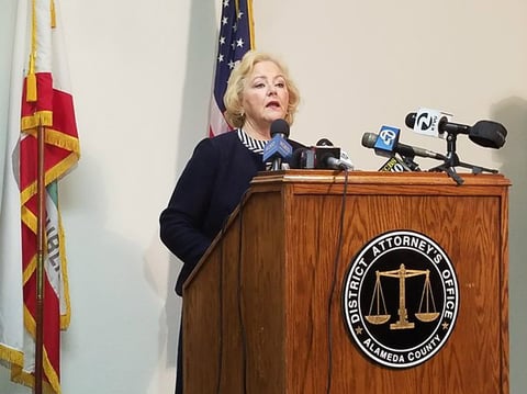 Alameda County (California) District Attorney Nancy O'Malley announces criminal charges against 7 current and former police officers involved in a wide-ranging sexual misconduct scandal. 